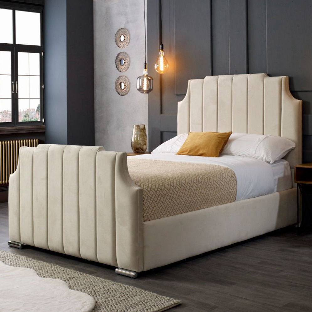 Modern Bed frame with headboard and footboard, modern bed frame, Bed Deals Online, King Size Beds Affordable Platform Beds with Storage 