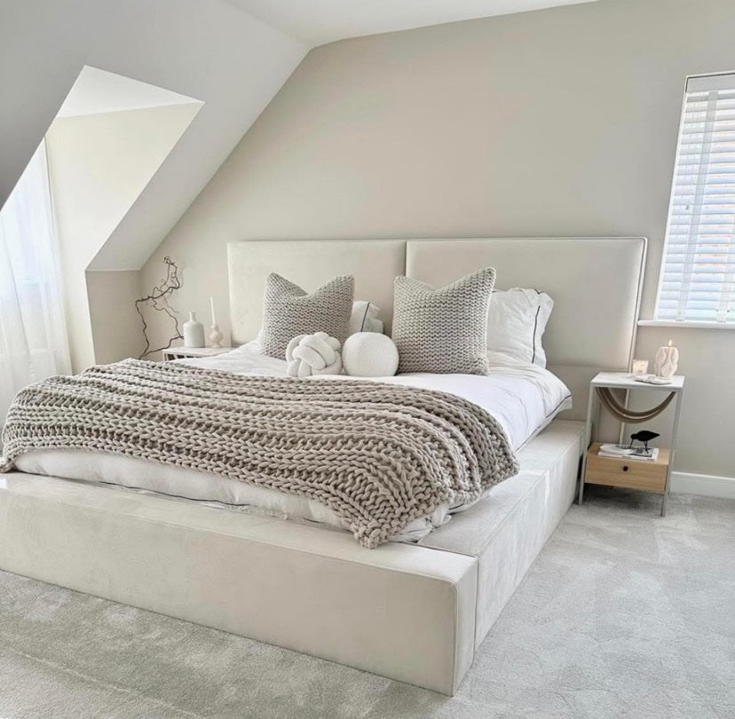 Split Headboard Block Bed Frame