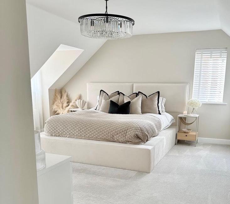 Split Headboard Block Bed Frame
